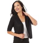 Women's Apt. 9&reg; Open-work Shrug Cardigan, Size: Xl, Black