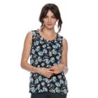 Women's Elle&trade; Print Mixed-media Tank, Size: Xl, Oxford