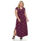 Plus Size Dana Buchman Shirred Maxi Dress, Women's, Size: 0x, Pink