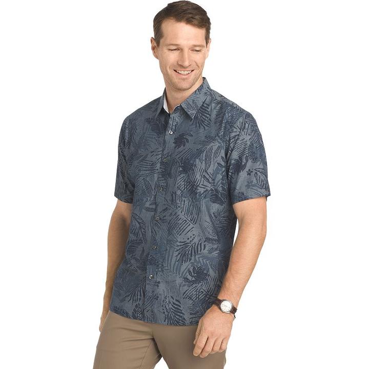 Men's Van Heusen Regular-fit Never Tuck Button-down Shirt, Size: Xl, Blue