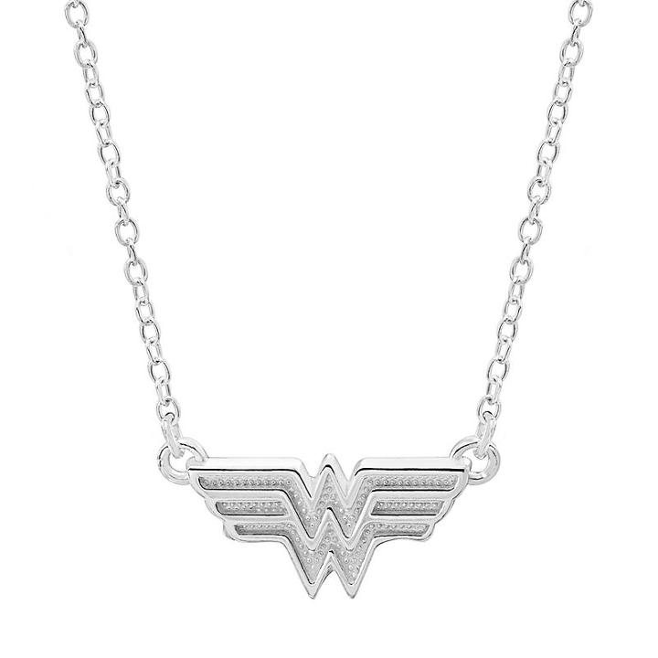 Dc Comics Sterling Silver Wonder Woman Necklace, Size: 18, Grey