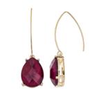 Dana Buchman Maroon Teardrop Nickel Free Threader Earrings, Women's, Dark Pink