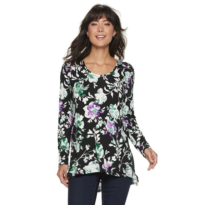 Women's Apt. 9&reg; High-low Tunic, Size: Large, Dark Green