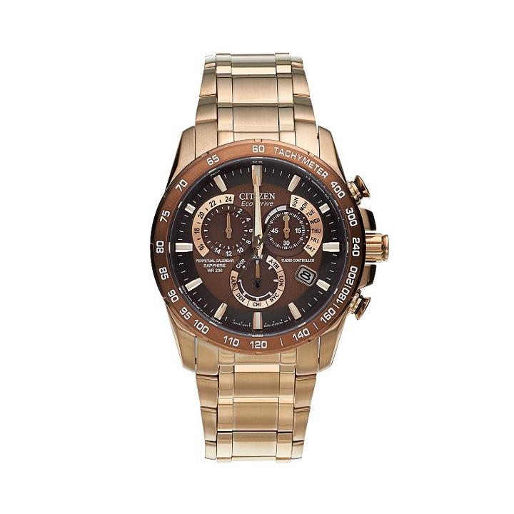 Citizen Eco-drive Men's Perpetual Calendar A-t Stainless Steel Chronograph Watch - At4106-52x, Pink