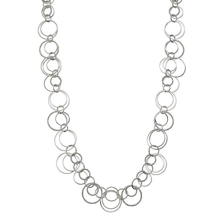 Jennifer Lopez Textured Circle Link Long Necklace, Women's, Multicolor