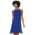 Women's Chaya Ruffle Embellished Halter Dress, Size: 4, Blue