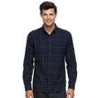 Men's Apt. 9&reg; Slim-fit Plaid Brushed Flannel Button-down Shirt, Size: Xxl Slim, Blue
