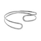 Sterling Silver Textured Bypass Cuff Bracelet, Women's, Size: 8