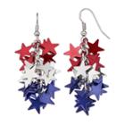 Red, White & Blue Star Cluster Drop Earrings, Women's, Multicolor