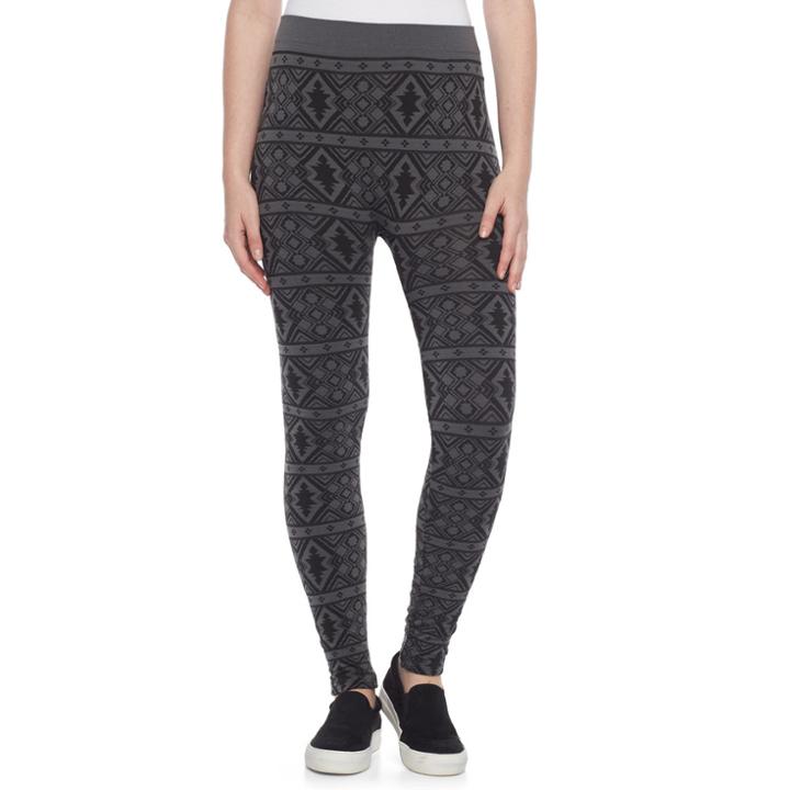 Juniors' Pink Republic Seamless Lined Leggings, Teens, Size: Small, Grey (charcoal)