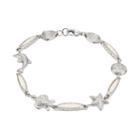 Lab-created Opal Sterling Silver Turtle, Dolphin, Starfish & Seashell Bracelet, Women's, Size: 8, White