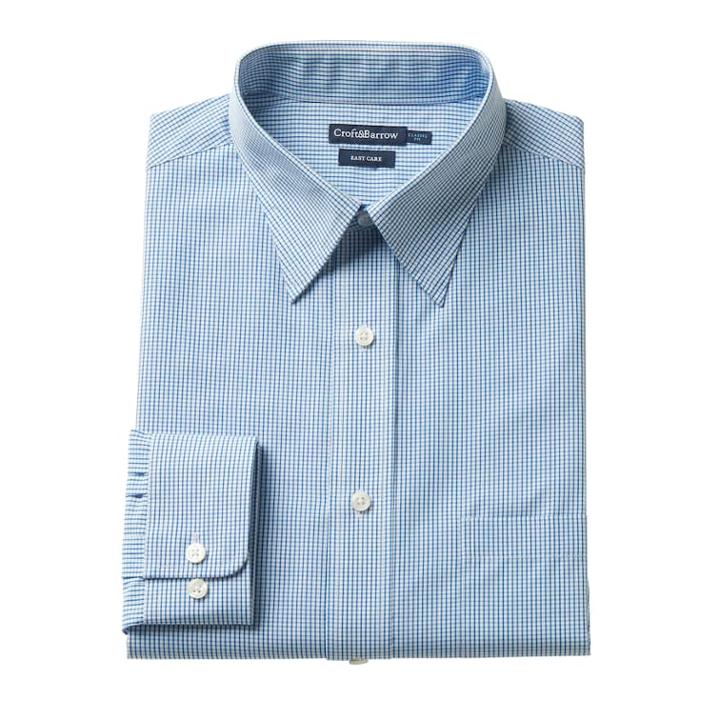Big & Tall Croft & Barrow&reg; Easy-care Dress Shirt, Men's, Size: 19 34/5b, Blue (navy)