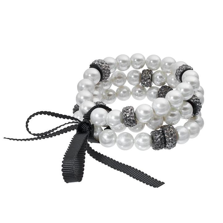 Simply Vera Vera Wang Simulated Pearl Stretch Bracelet Set, Women's, White