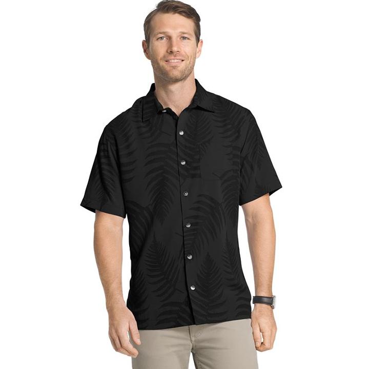 Men's Van Heusen Classic-fit Leaf Jacquard Button-down Shirt, Size: Xxl, Grey Other