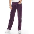 Petite Tek Gear&reg; Velour Drawstring Pants, Women's, Size: L Petite, Drk Purple