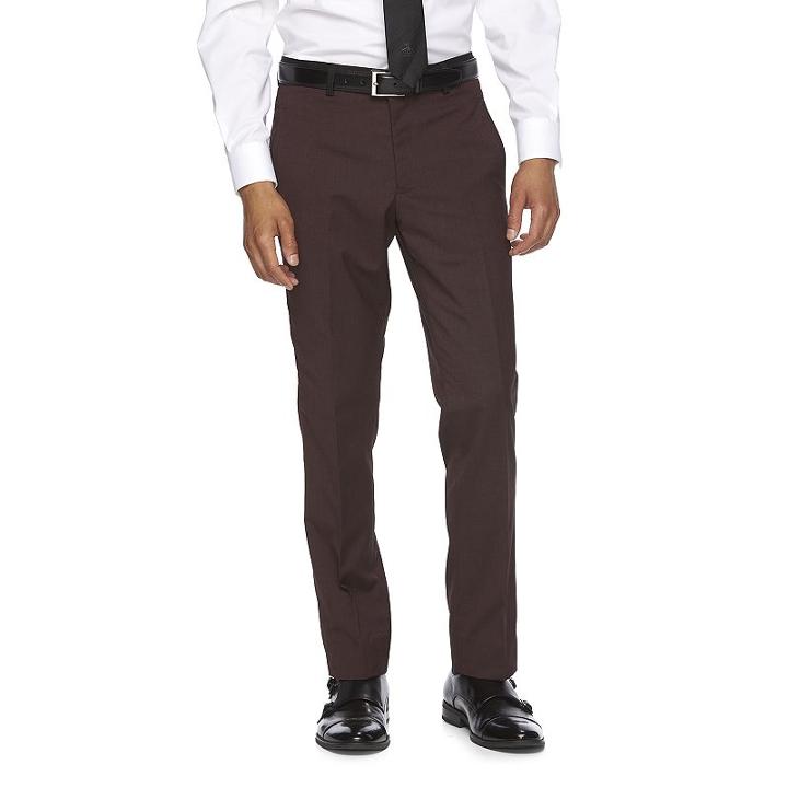 Men's Wd. Ny Slim-fit Tuxedo Flat-front Pants, Size: 31x32, Drk Purple