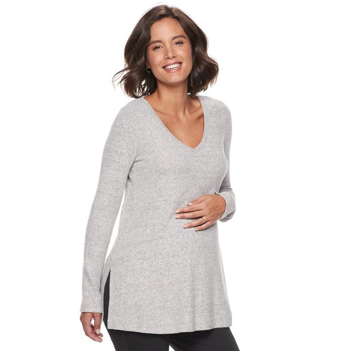 Maternity A:glow Vented V-neck Top, Women's, Size: L-mat, White