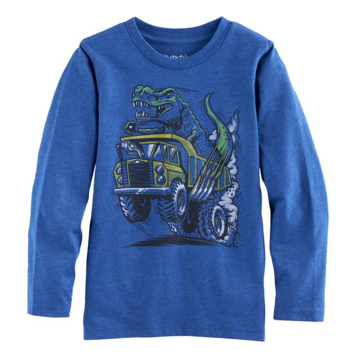 Boys 4-10 Jumping Beans&reg; Dump Truck T-rex Long Sleeve Graphic Tee, Size: 7x, Med Blue