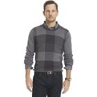 Big & Tall Van Heusen Classic-fit Fine Gauge Plaid Crewneck Sweater, Men's, Size: 4xb, Grey Other