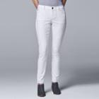 Women's Simply Vera Vera Wang Jacquard Skinny Pants, Size: 16 Long, White