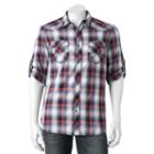 Big & Tall Rock & Republic Classic-fit Plaid Stretch Roll-tab Button-down Shirt, Men's, Size: Xxl Tall, Blue