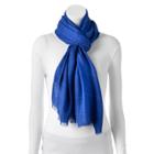 Apt 9&reg; Basket Weave Lurex Pashmina Oblong Scarf, Women's, Blue Other
