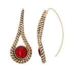 Dana Buchman Red Round Stone Nickel Free Teardrop Threader Earrings, Women's
