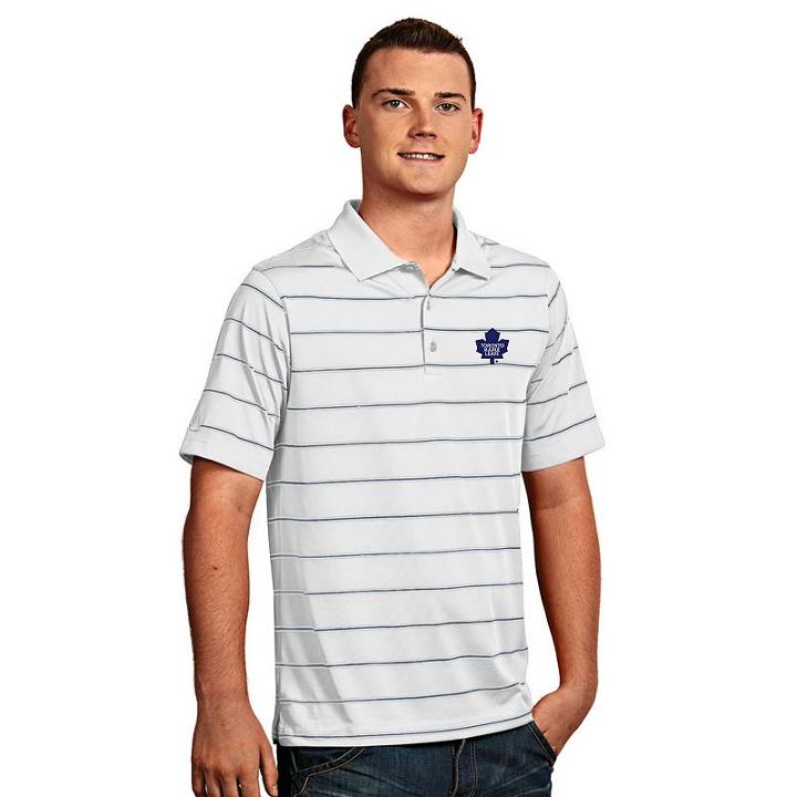Men's Toronto Maple Leafs Deluxe Striped Desert Dry Xtra-lite Performance Polo, Size: Medium, Natural