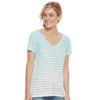 Women's Sonoma Goods For Life&trade; Print Surplice Tee, Size: Xl, Blue (navy)