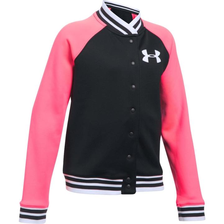 Girls 7-16 Under Armour Fleece Bomber Jacket, Size: Large, Black