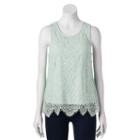Juniors' Trixxi Scallop Lace Tank, Girl's, Size: Medium, Green Oth