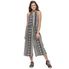 Juniors' Lily Rose Print Gaucho Jumpsuit, Girl's, Size: Small, Brown Oth