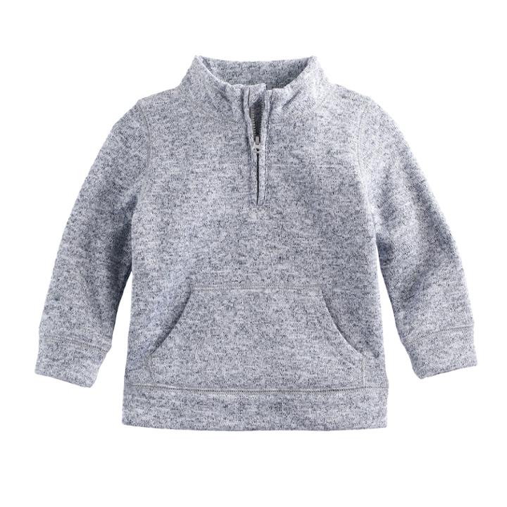 Baby Boy Jumping Beans&reg; 1/4-zip Fleece Pullover, Size: 12 Months, Grey