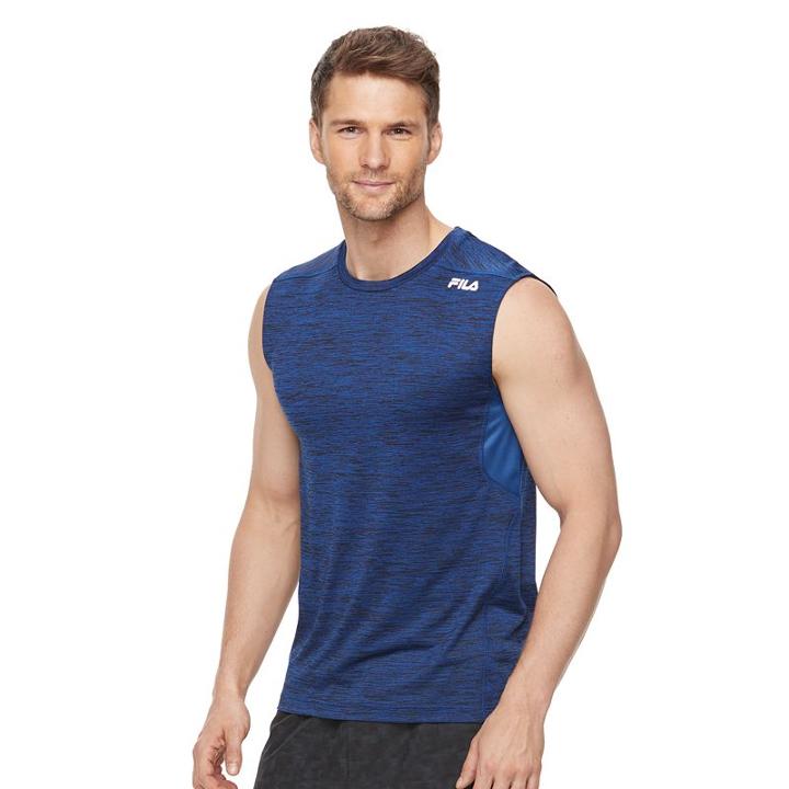 Men's Fila Sport&reg; Space-dyed Performance Tee, Size: Xl, Dark Blue