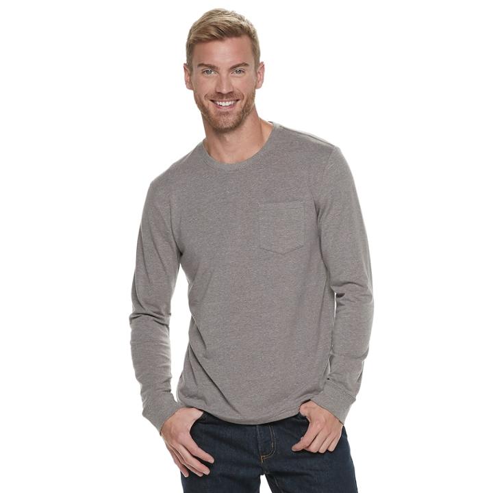 Men's Sonoma Goods For Life&trade; Modern-fit Supersoft Pocket Tee, Size: Large, Dark Grey