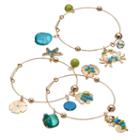 Island Time Charm Bangle Bracelet Set, Women's, Multicolor