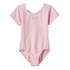 Girls 4-14 Jacques Moret Short-sleeved Bow Leotard, Girl's, Size: Small, Pink