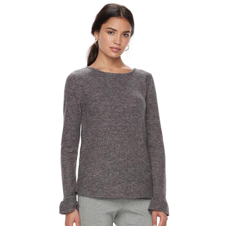 Women's Elle&trade; Ruffle Top, Size: Xl, Grey