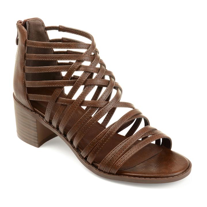 Journee Collection Diya Women's High Heel Sandals, Size: Medium (10), Brown