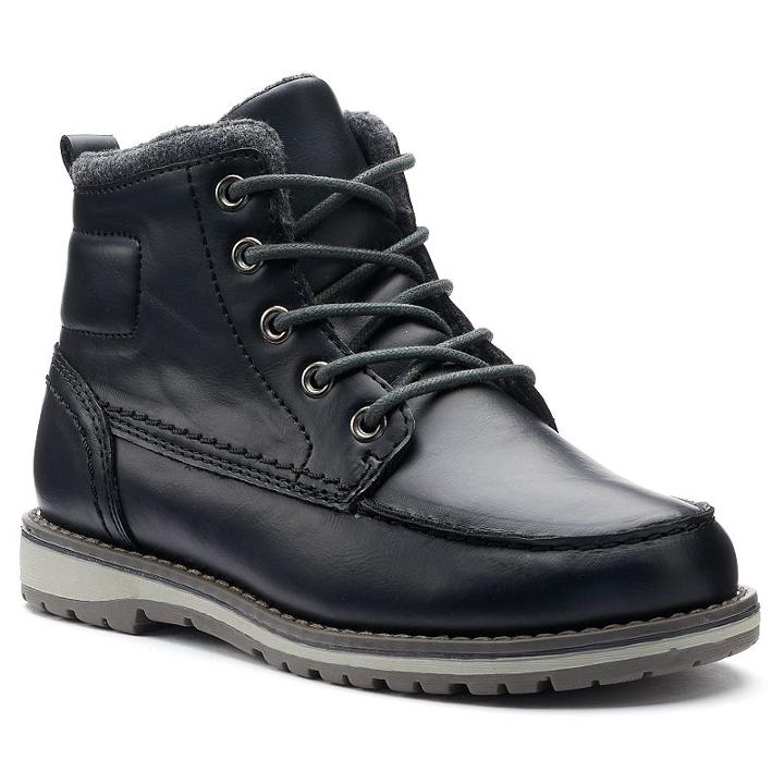 Sonoma Goods For Life&trade; Sam Boys' Moc-toe Boots, Size: 13, Black