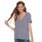 Juniors' Mudd&reg; Notch Neck Tee, Teens, Size: Medium, Med Purple