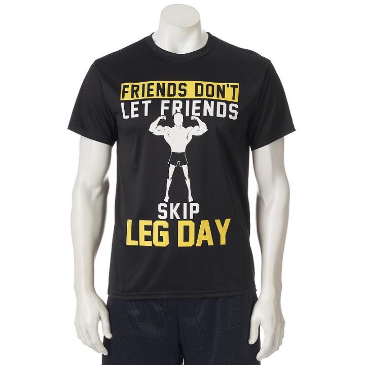 Men's Tek Gear&reg; Don't Skip Leg Day Tee, Size: Medium, Black