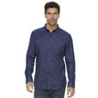 Men's Marc Anthony Slim-fit Soft-touch Flannel Button-down Shirt, Size: L Tall, Blue