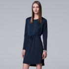 Women's Simply Vera Vera Wang Drawstring Shift Dress, Size: Xl, Dark Blue