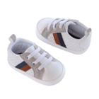 Baby Boy Carter's Perforated Striped Sneaker Crib Shoes, Size: 9-12months, White