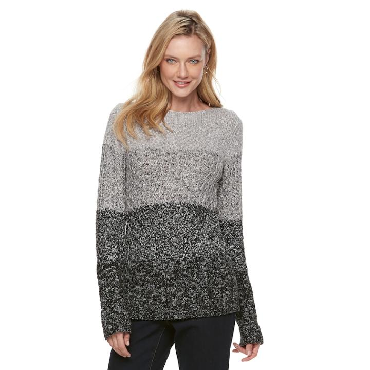 Women's Croft & Barrow&reg; Textured Sweater, Size: Small, Black