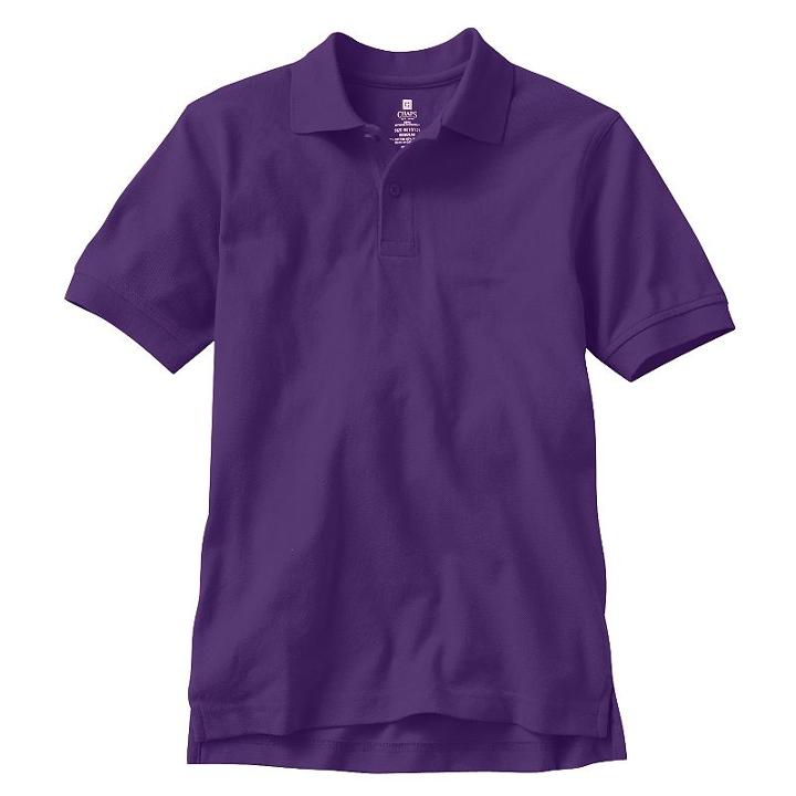 Boys 8-20 Chaps Solid Pique School Uniform Polo, Boy's, Size: 14-16, Purple