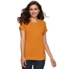 Women's Apt. 9&reg; Abstract Ribbed Tee, Size: Large, Drk Orange