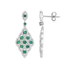 Lab-created Green Spinel & Cubic Zirconia Sterling Silver Openwork Kite Drop Earrings, Women's
