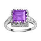 Sterling Silver Amethyst And Lab-created White Sapphire Crown Ring, Women's, Size: 6, Purple